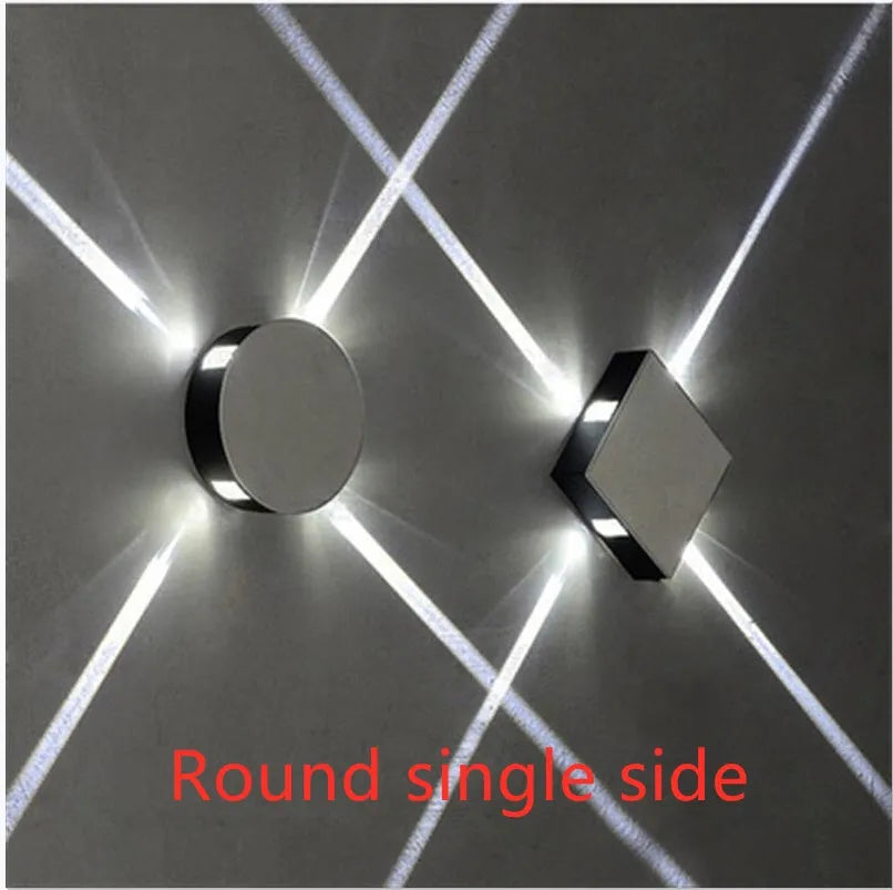 Square and round modern LED wall light with aluminium body and iron lampshade