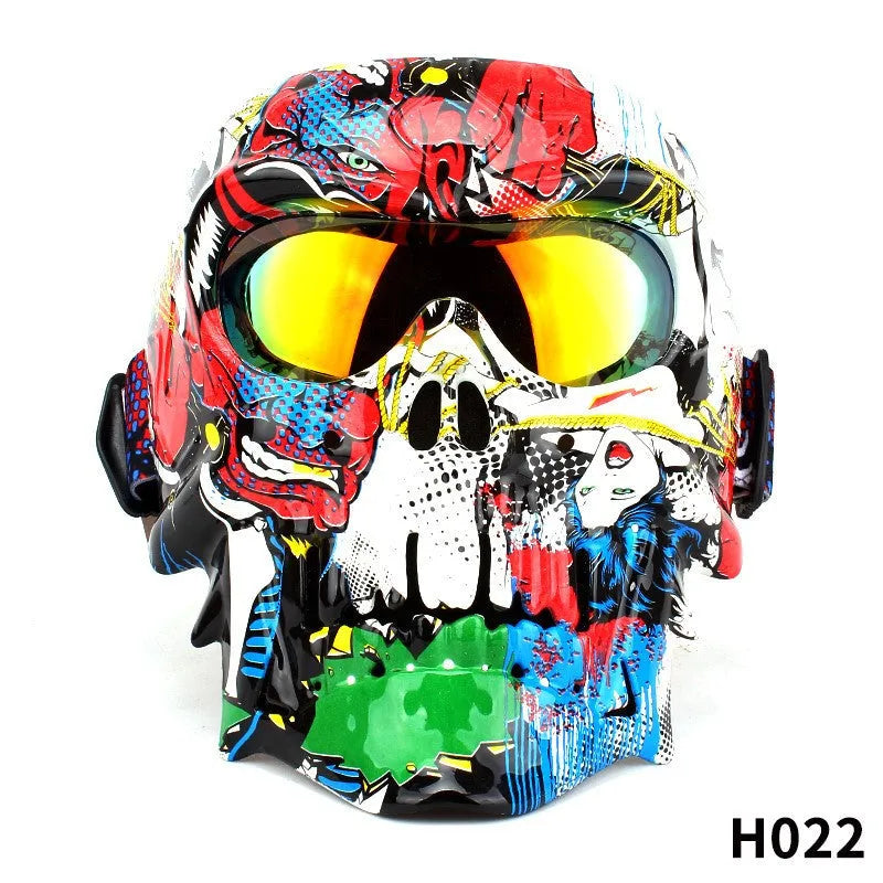 Motorcycle windproof skull goggles with high-definition lens for cycling and off-road use