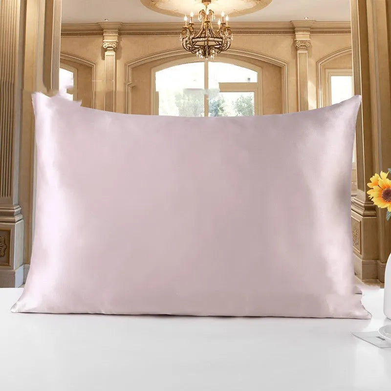 19 M style double-sided silk pillowcase shown in one of 14 available colours.