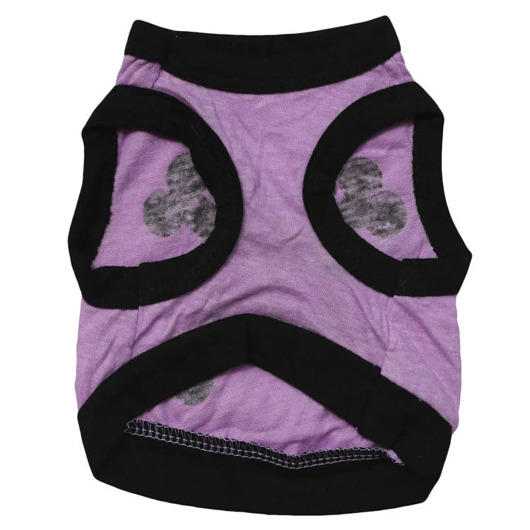 Dog wearing blue Halloween vest with skull bones pattern, stretch cotton pet costume