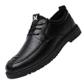 Men's casual lace-up low top shoes in brown and black with artificial PU upper and round toe