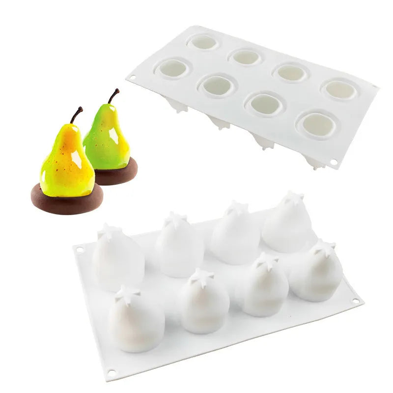 Silicone fruit mould for Italian mousse desserts with pineapple and pine cone designs