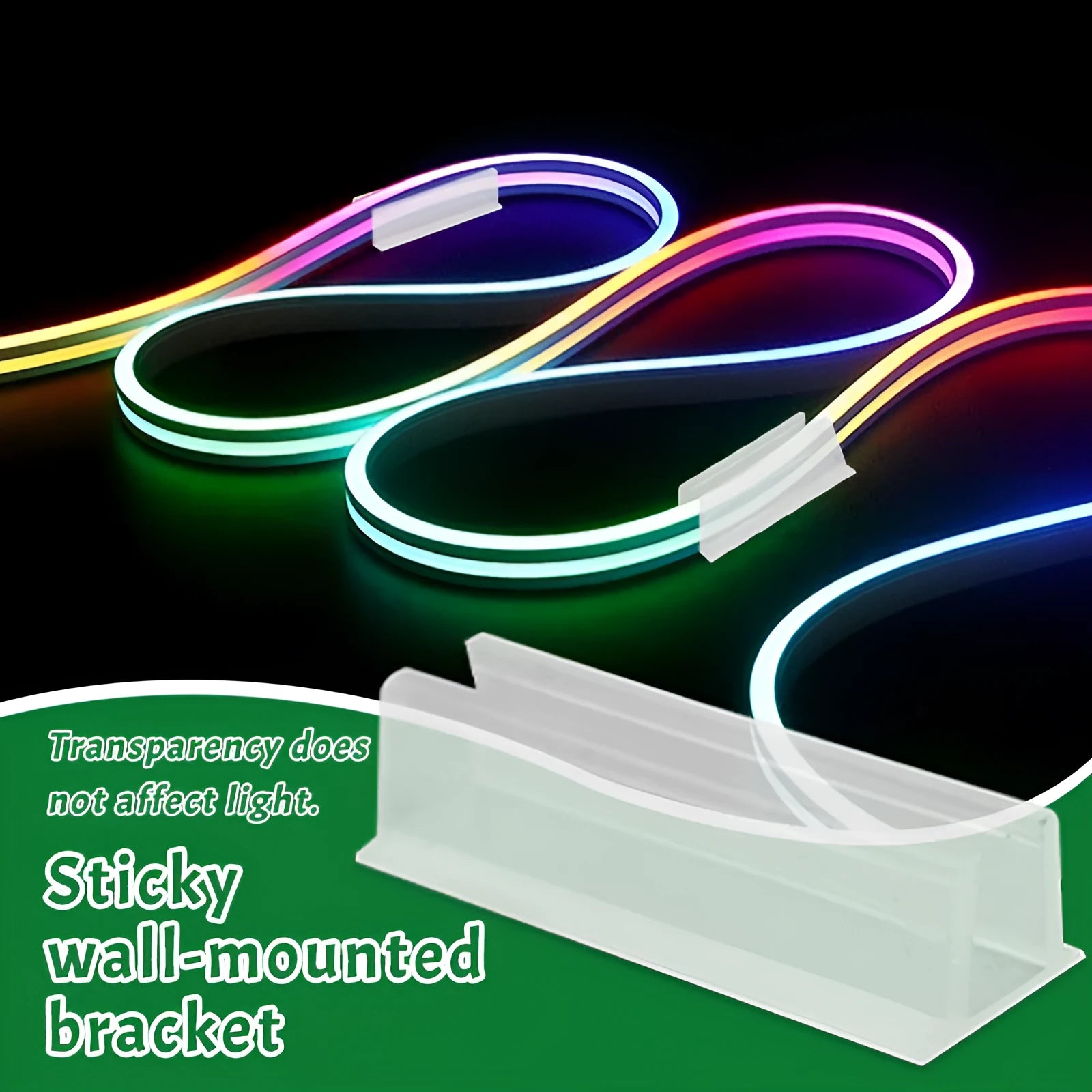 Set of sticky plastic wall-mounted brackets holding data cables on a white wall in a bedroom