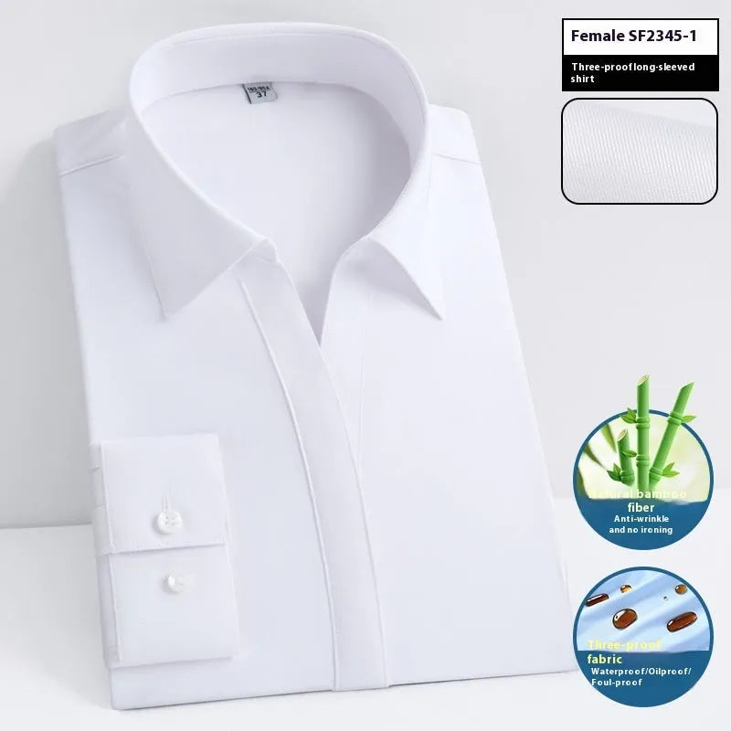 Men's bamboo fibre business shirt with square collar in slim fit waterproof formal wear