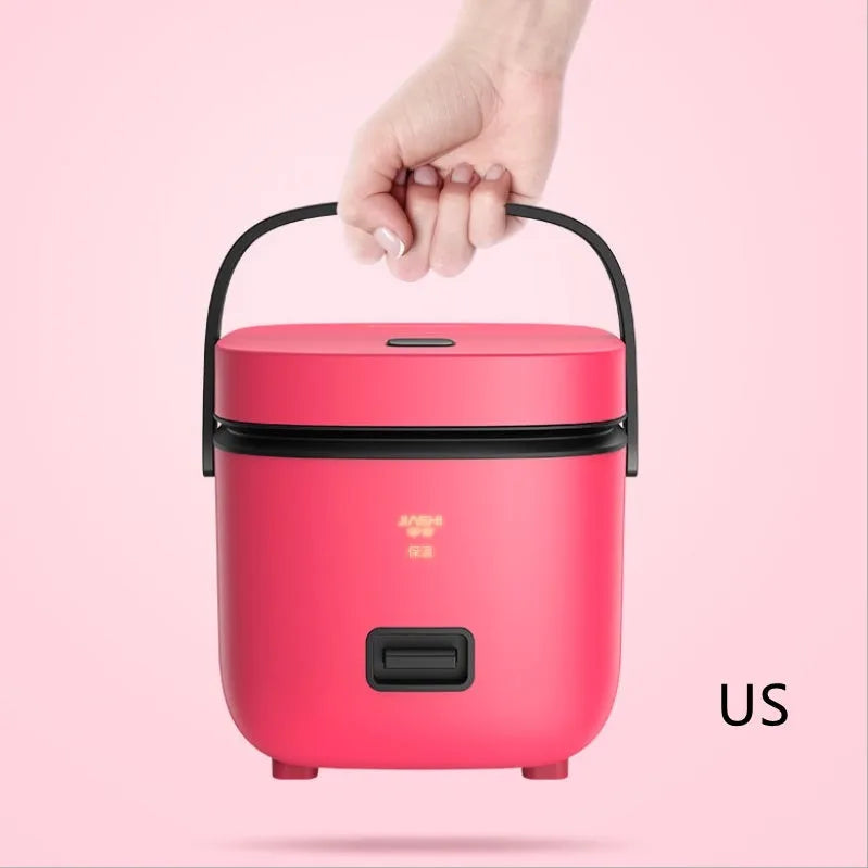 Mini rice cooker 1-2 litre 200W compact mechanical kitchen appliance in brown