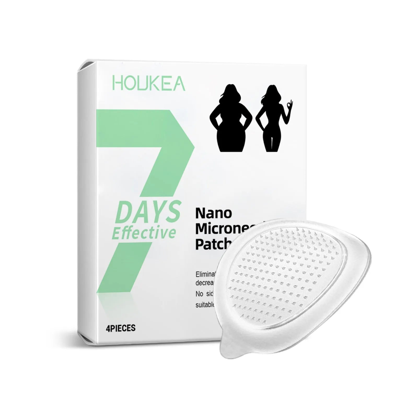 Four slimming nano microneedle stickers for face and body contouring with ginger and mugwort root.