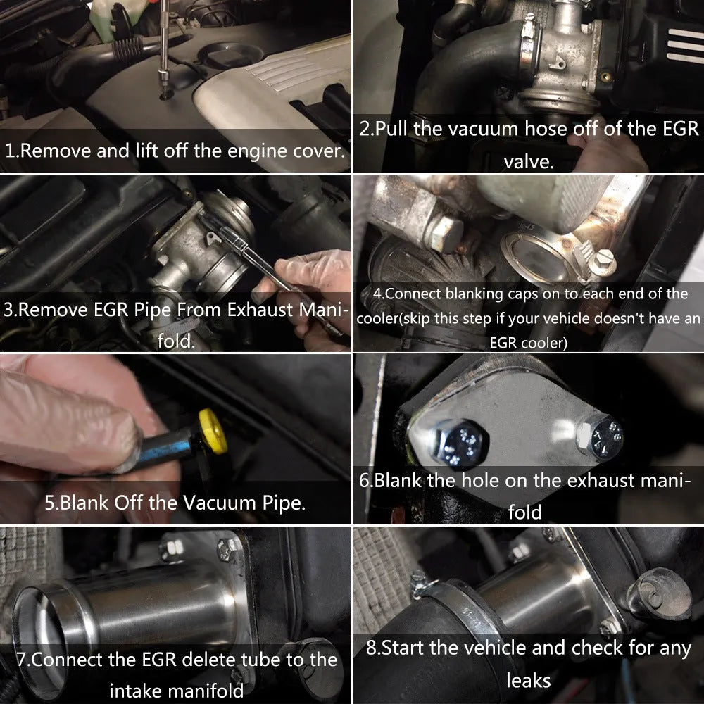 BMW E46 EGR removal kit with blanking plates, bolts, vacuum plug and cable ties
