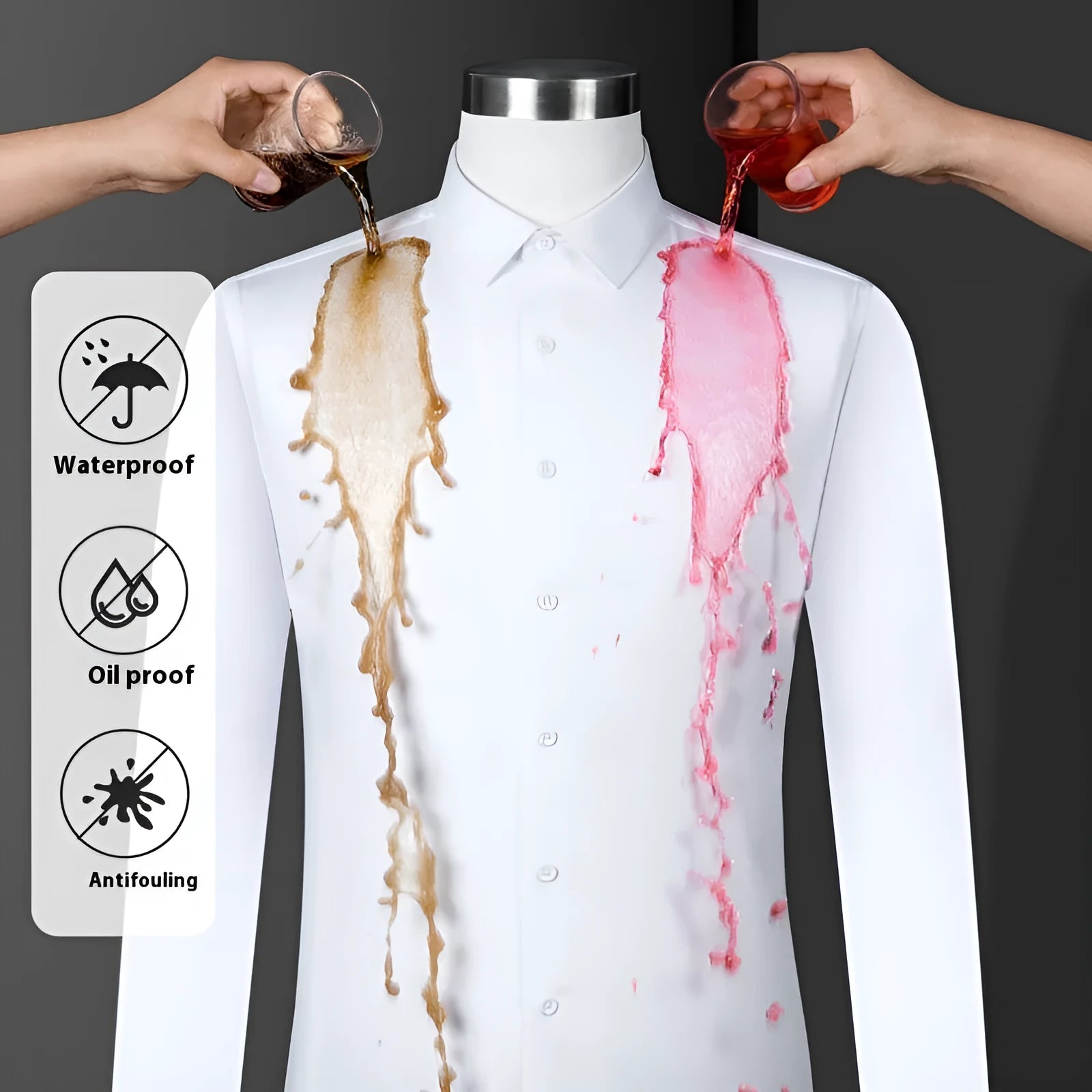 Men's bamboo fibre business shirt with square collar in slim fit waterproof formal wear