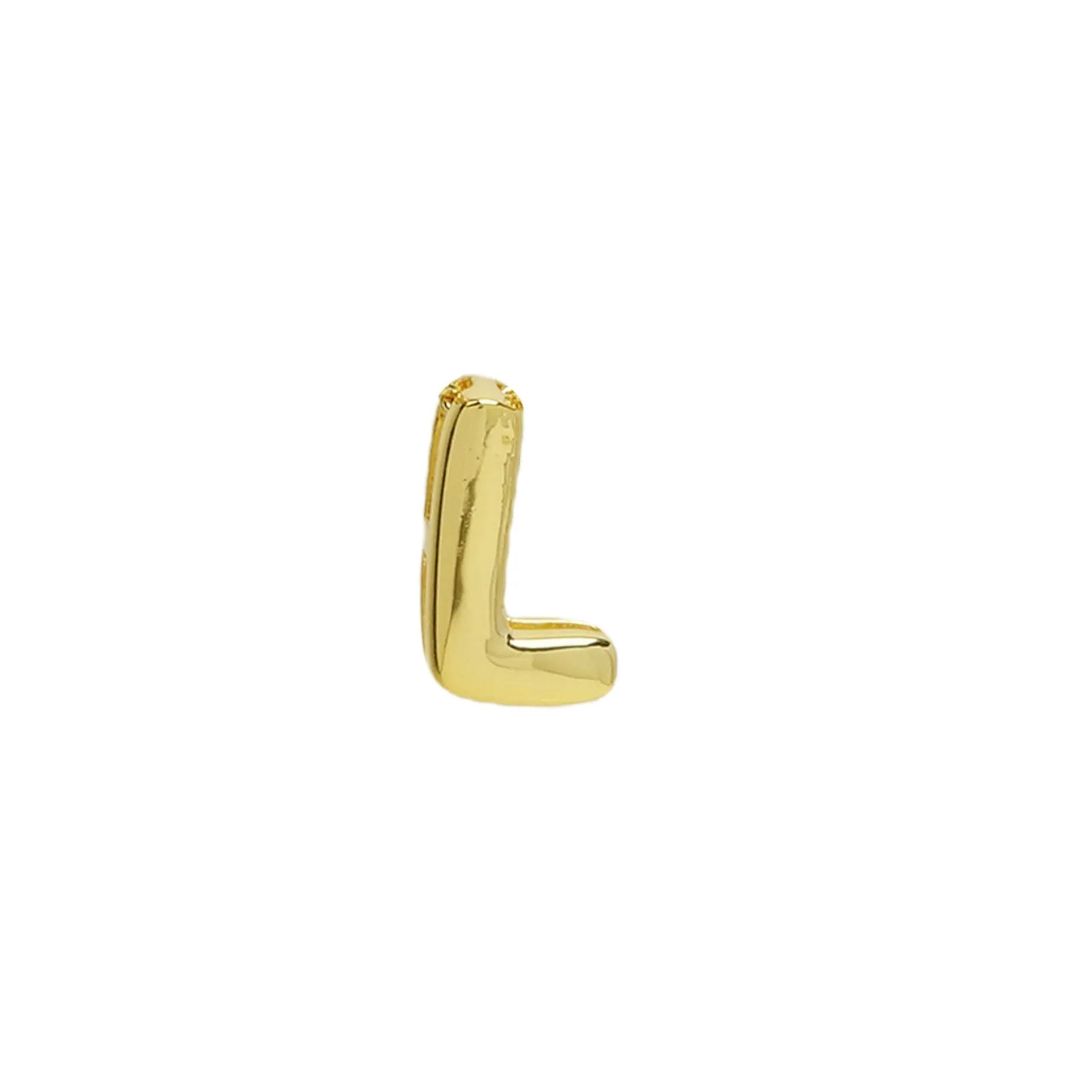 18k electroplated gold DIY letter name bracelet with smooth bubble surface on copper alloy