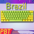 PBT transparent keycap set with OEM height profile and two-shot injection light-transmitting characters for 60% mechanical keyboards