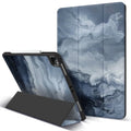 Simple anti-drop protective cover for iPad with built-in pen slot, in blue colour