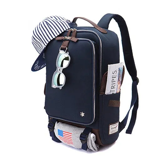 Modern men's large capacity Oxford cloth backpack in army green colour, dimensions 30x16x46cm.