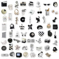 61 black and white waterproof PVC stickers for laptop and phone decoration