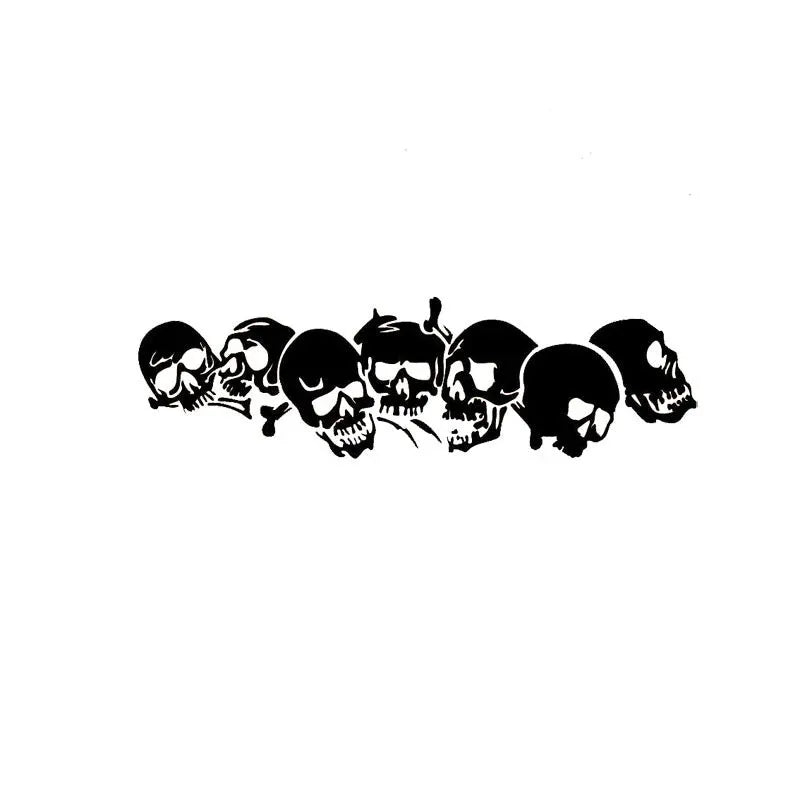 Reflective skull bumper stickers for motorcycle and electric car in black white red 30x8cm