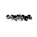 Reflective skull bumper stickers for motorcycle and electric car in black white red 30x8cm
