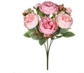Silk artificial peony flower bouquet in champagne colour for home or wedding decoration.