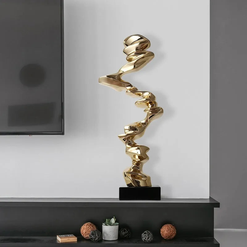 Minimalist abstract still life ornament in plastic and natural resin, modern simplicity style.