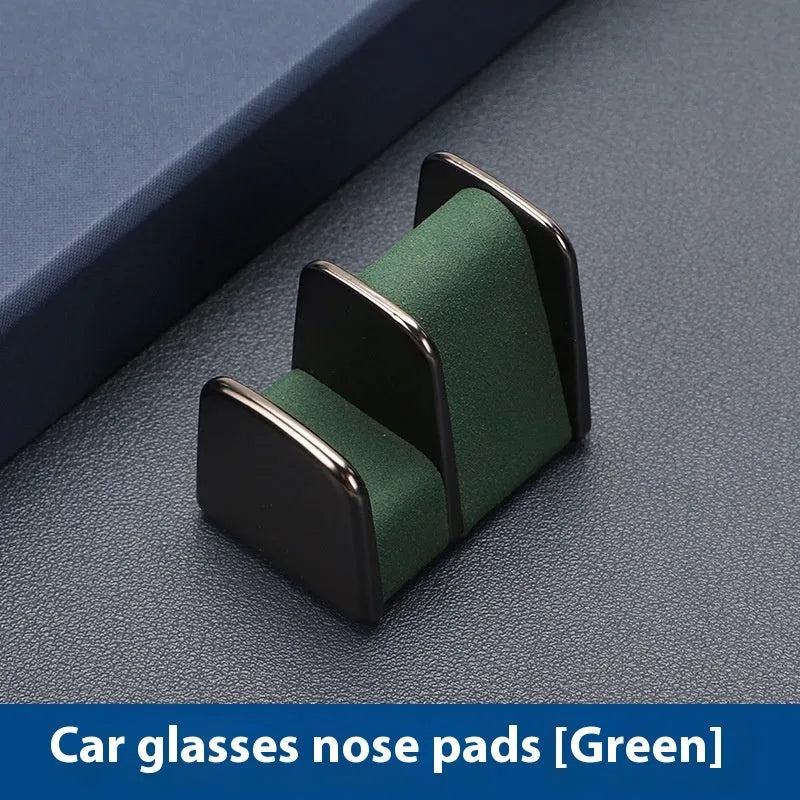 Car dashboard glasses clip nose pad holder in zinc alloy leather