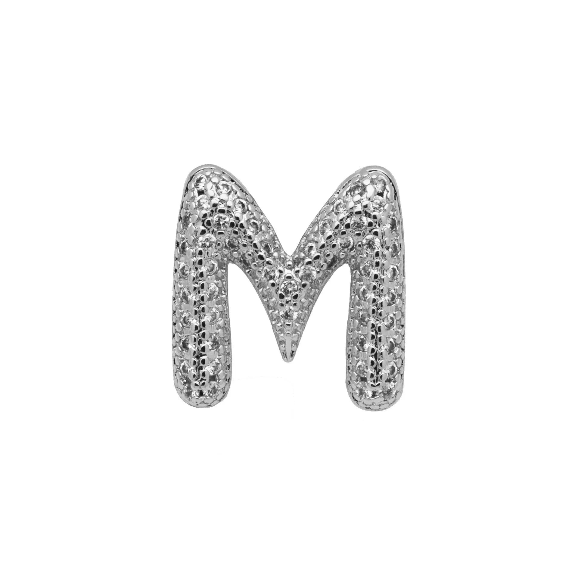 Copper letter bracelet with a single 'A' charm featuring micro inlaid zirconium detail on a gold-finished chain.