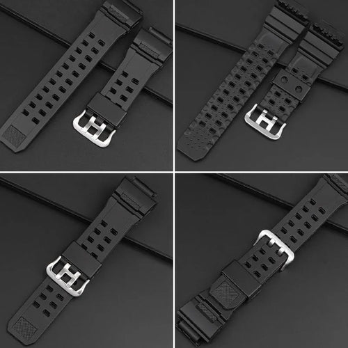 Camouflage pattern TPU watch strap with silver buckle on a 20mm watch lug
