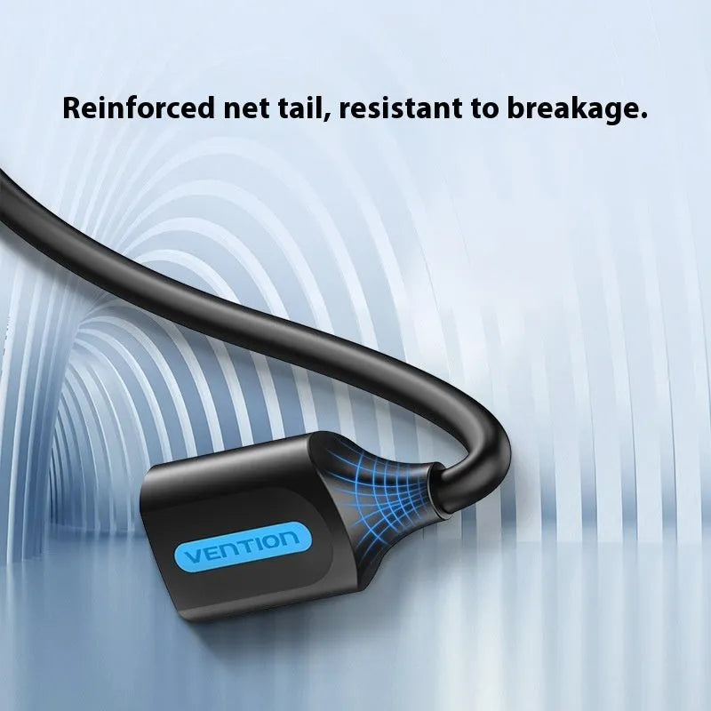 Black USB A Male to AM extension cable with straight connector on a white background.