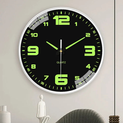 Modern 8-inch luminous wall clock with plastic shell in colour option YG010, YG011, or YG012.