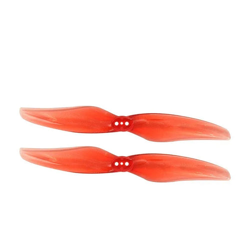ABS electric propeller set with 2 blades, 4-inch diameter, and 1.5mm centre aperture in transparent red