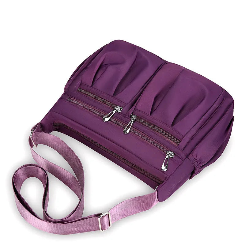 Large capacity canvas crossbody bag for women, horizontal square shape, single strap, available in five colours