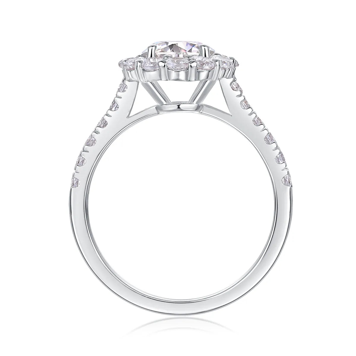 True Love 1-carat moissanite wedding ring set S925 silver platinum-plated in gift box with GRA certificate
