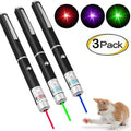 3-pack metal single point laser pens for dogs and cats in three colour options