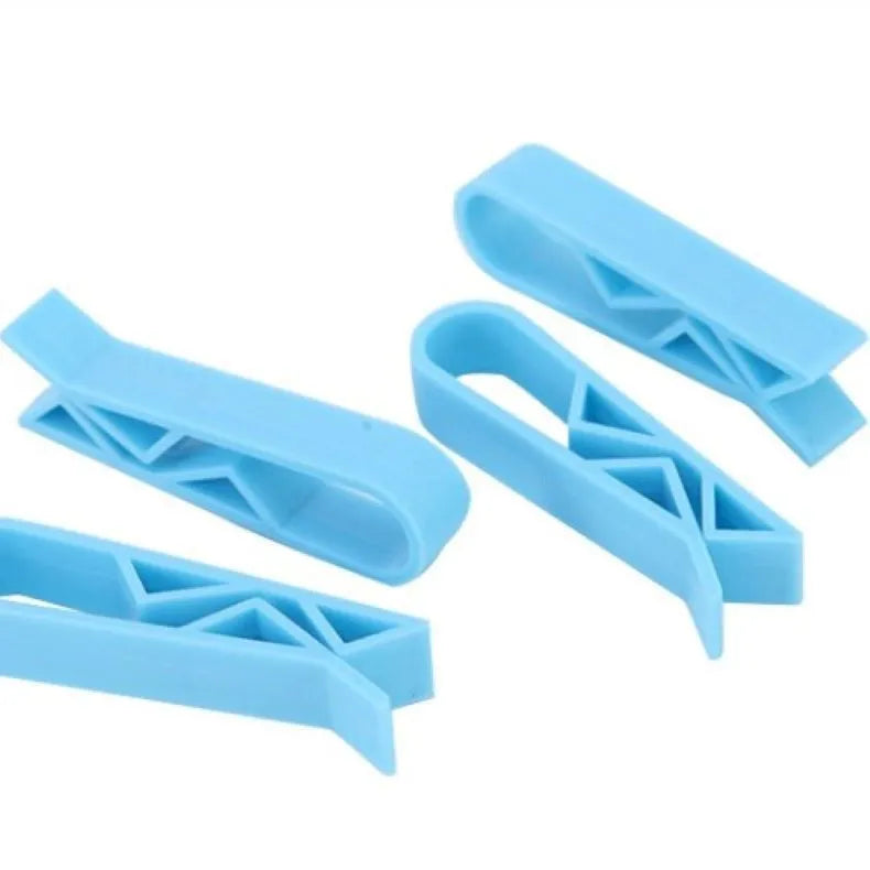 Pack of 10 white PP plastic garbage bag fixing clips for rubbish bins