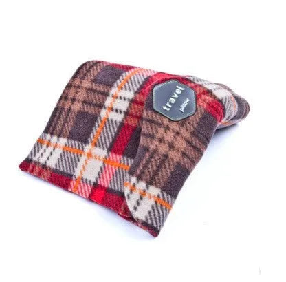 U-shaped travel neck pillow with removable scarf collar in black, grey, navy or red colours