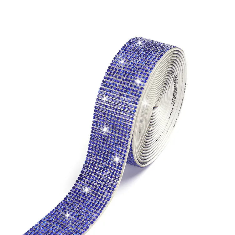Water drill self-adhesive decorative strip for clothing and shoes in electroplated glass