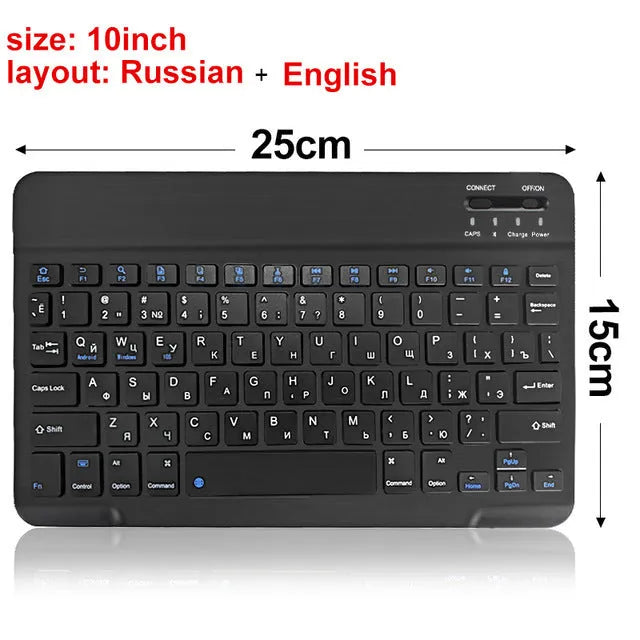 Mini Bluetooth wireless keyboard in black or white with tablet