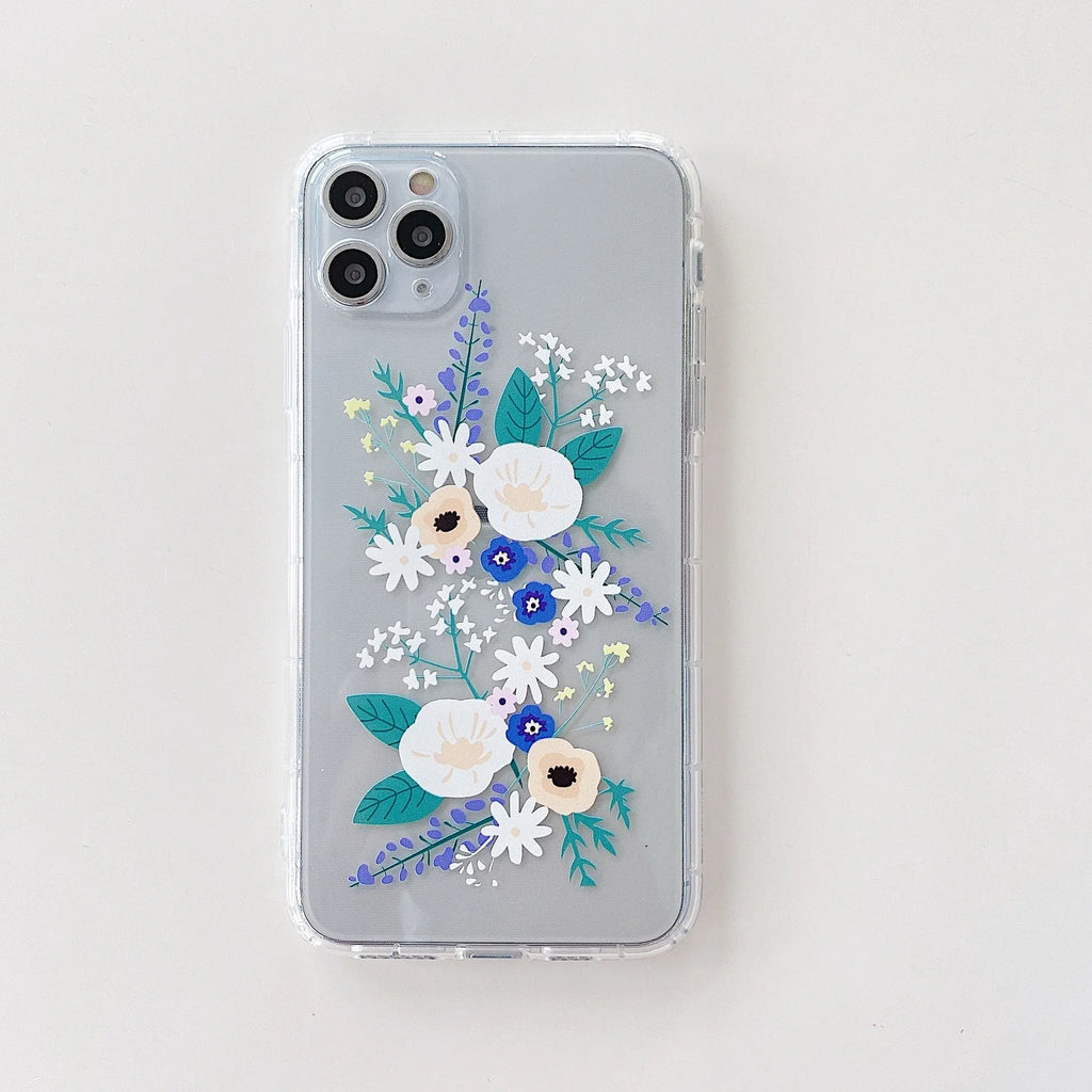 Floral TPU back cover phone case for Samsung Galaxy A20 A30 A50 A51 A70 A71 in Flowers and Grass colours