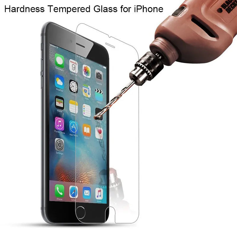 Clear tempered glass screen protector for iPhone with anti-fingerprint coating