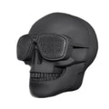 Skull-themed portable wireless Bluetooth speaker in multiple colours with a 10-hour battery.