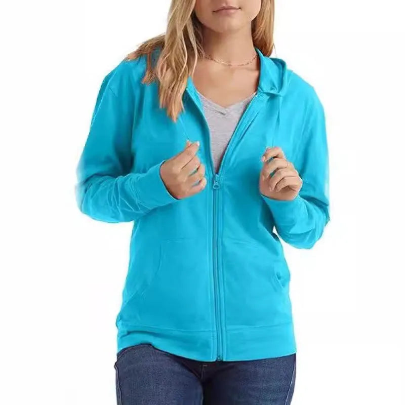 Loose fit solid colour polyester sports hoodie on a hanger