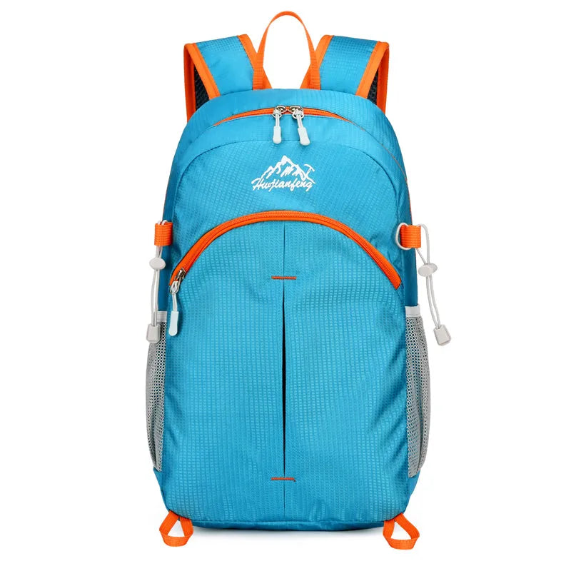 Multi functional outdoor cycling hiking running backpack in black with breathable mesh back panel and adjustable straps