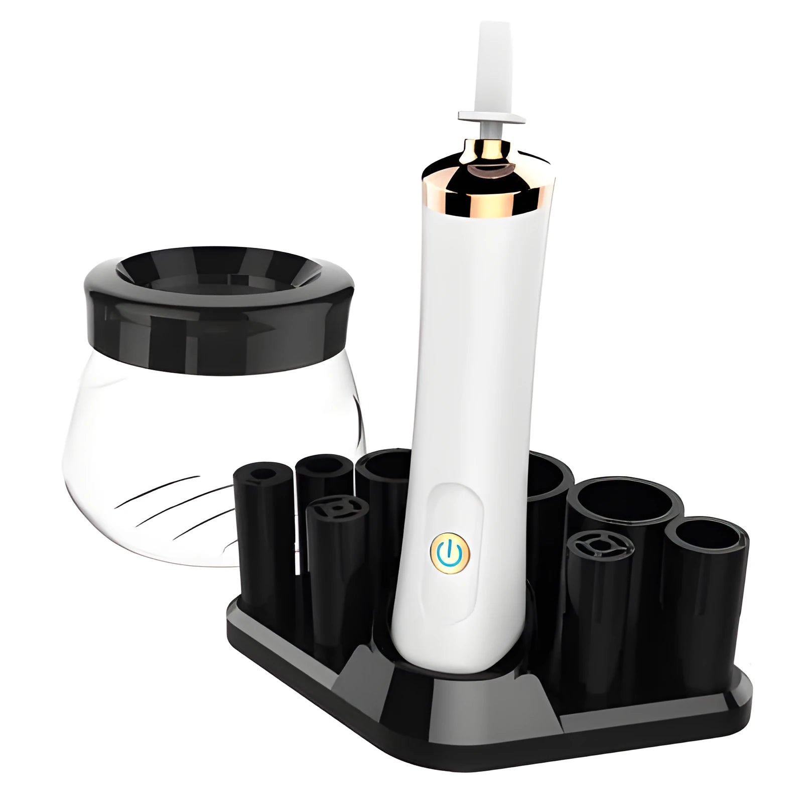 Electric scrubber for makeup brush cleaning with 3-speed switch, USB charging, and antiskid silica gel handle