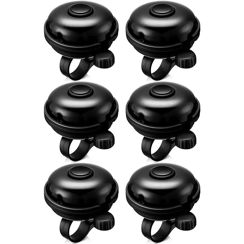 Black ABS plastic bicycle bell with 58mm diameter for mountain bike and road cycling handlebars