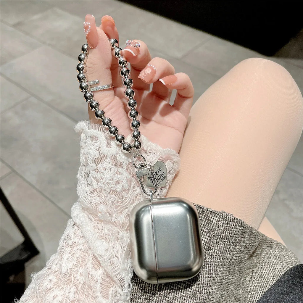 Matte plating TPU protective cover for AirPods 4 earphone case with bracelet