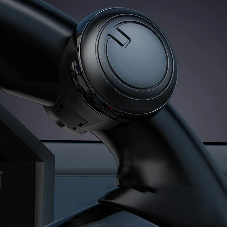 3R steering wheel booster in black with ABS metal bearing silicone construction, 19.5x12.5x4cm, on a car steering wheel