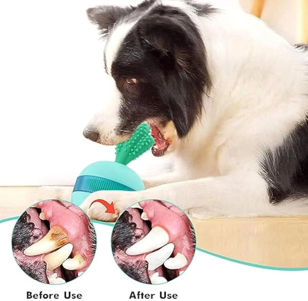 Blue durable rubber interactive dog treat puzzle ball for medium large dogs on a plain background