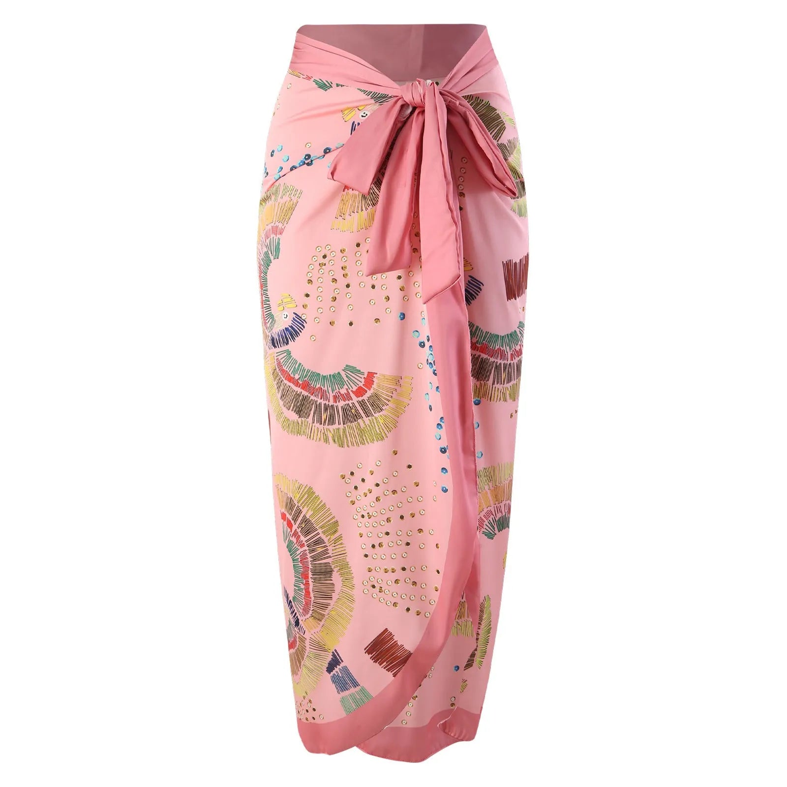 French retro one-piece backless swimsuit with matching gauze skirt in blue or pink colours