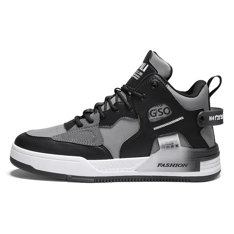 Men's high-top casual shoes in khaki canvas finish with rubber sole, slingback strap, and shallow ankle cut