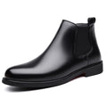 Men's brown fleece-lined Martin boots with tassel detail, rubber sole, and PU leather upper for outdoor use