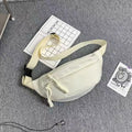 Small men's polyester crossbody chest bag in black with nylon lining and 35cm width
