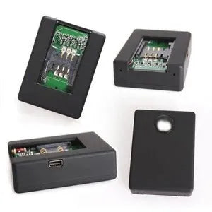N9 mini black GPS car alarm tracker with SIM card slot and indicator light