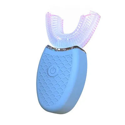 360 degrees electric toothbrush U type with silicone head and three cleaning modes in white colour